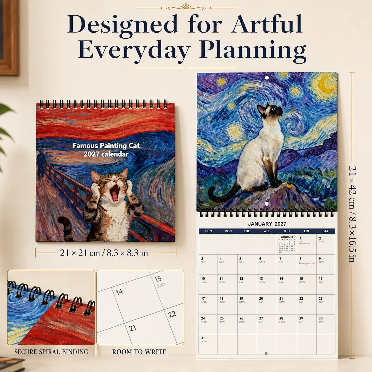 2027 Cat Art Calendar final preview 2027 Cat Art Calendar final preview