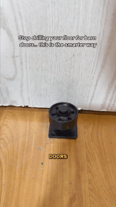 Animation showing door wobble problem vs stable guided motion