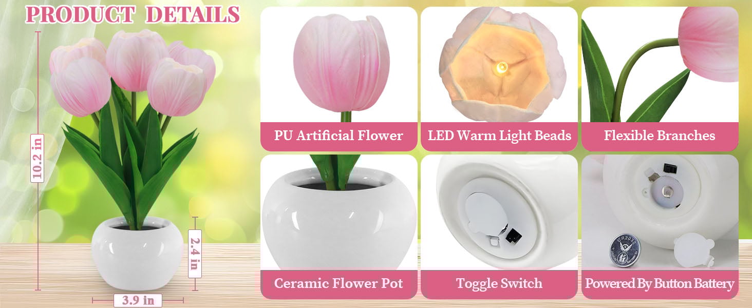 lampara de tulipanes infinitos charging lamp tulip night light hogar decoracion night table lamp