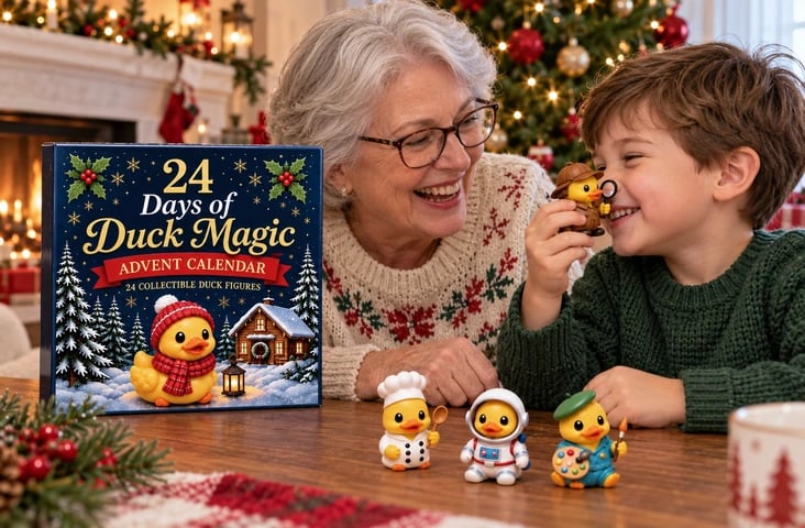 Close look at colorful duck designs
