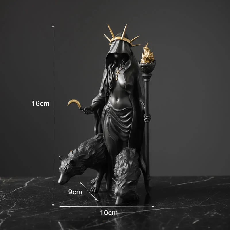 Hecate resin statue detail and size