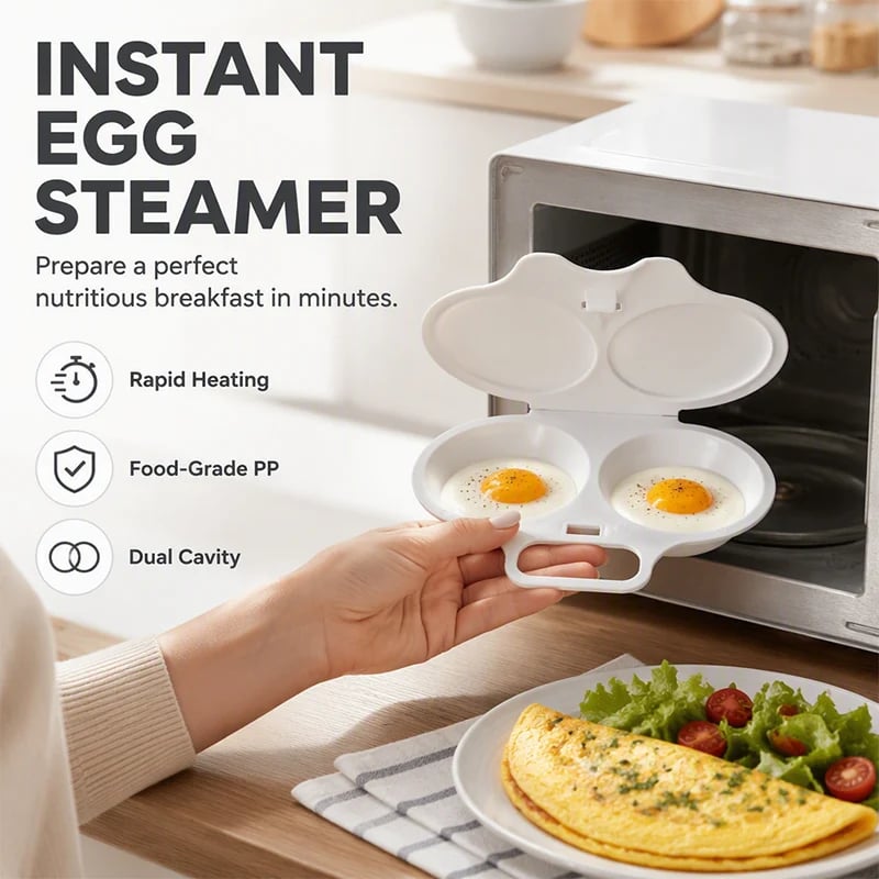 Microwave egg poacher quick breakfast