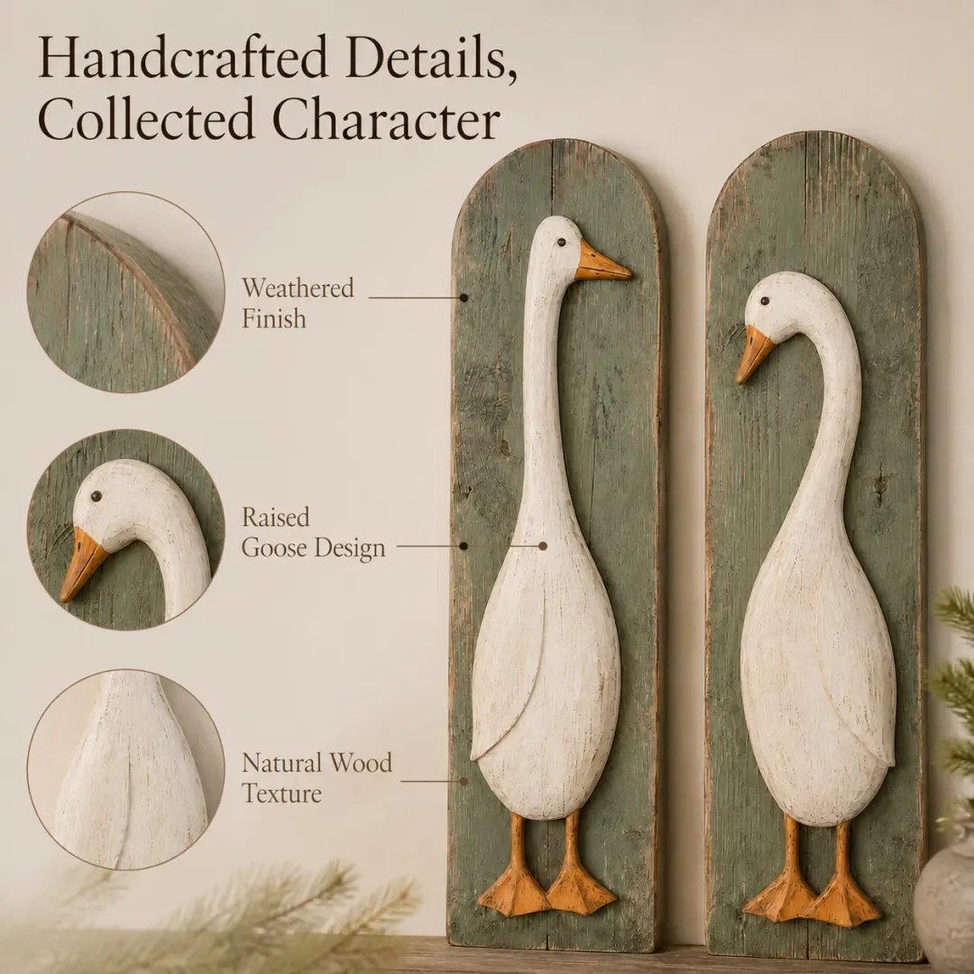 Handgemaakte details van ganzen wanddecoratie