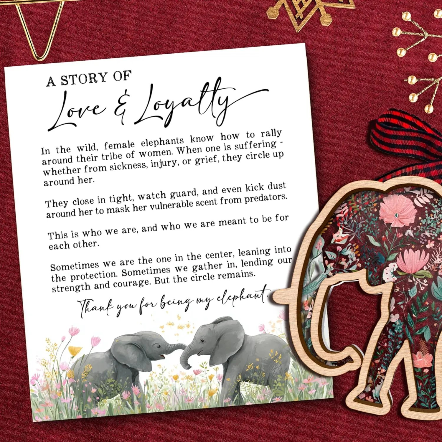 大象饰品 最好的朋友 友谊礼物 - 木制饰品和卡片 大象饰品 最好的朋友 友谊礼物 - 木制饰品和卡片