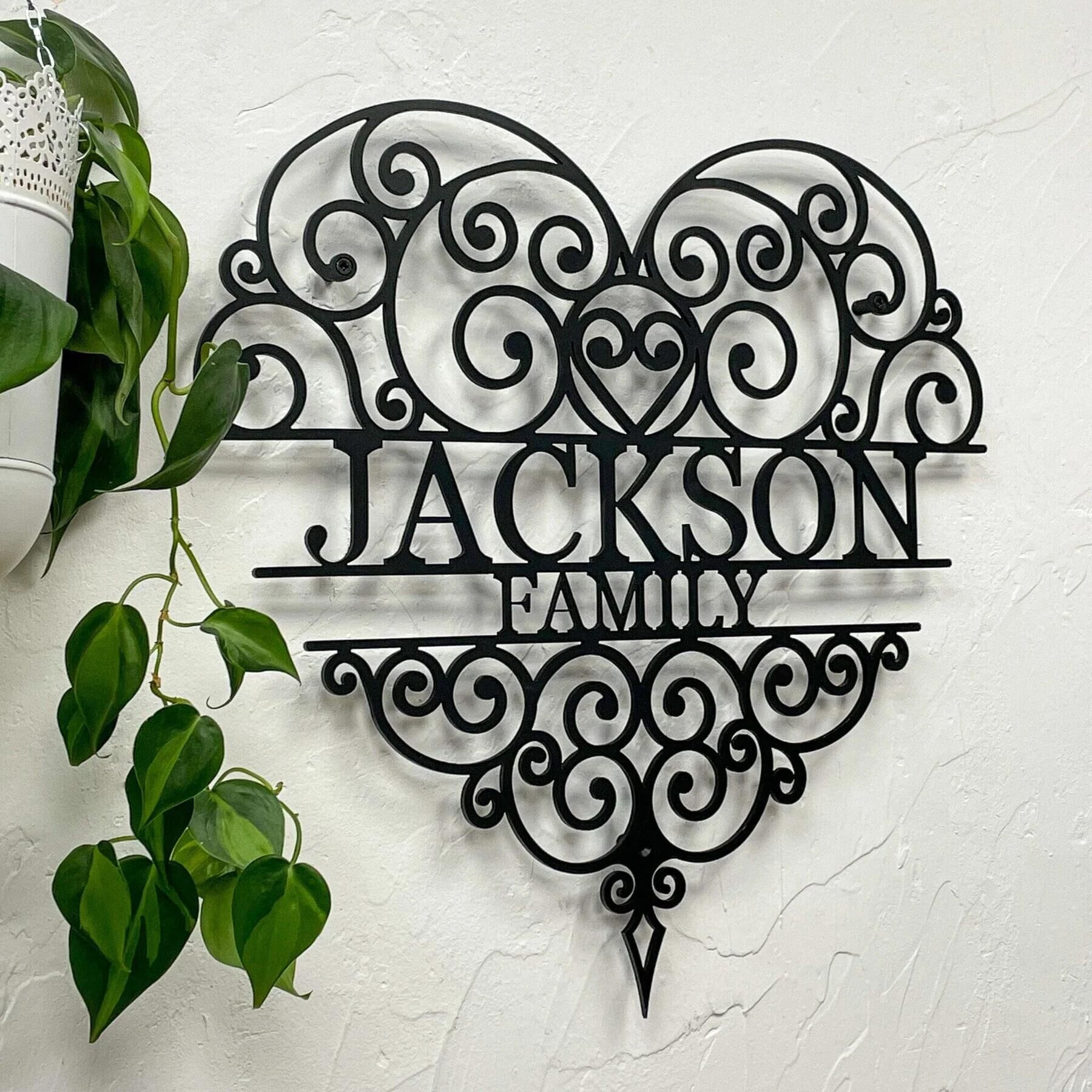 🏡Custom Name Metal Signs 👩‍👩‍👦 Metal Wall Art Last Name Sign 🏡