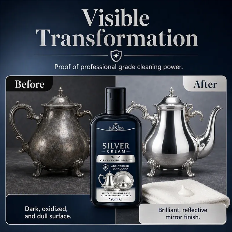 Silver polishing cream application