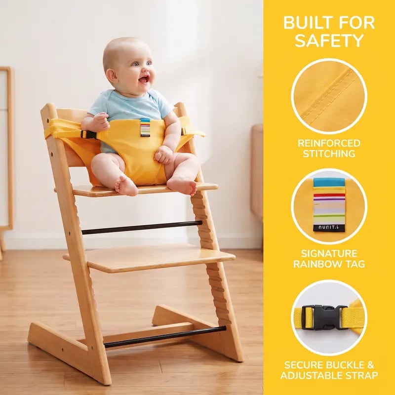 Baby in harness seat