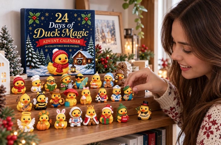 Duck collection arranged for decorative display