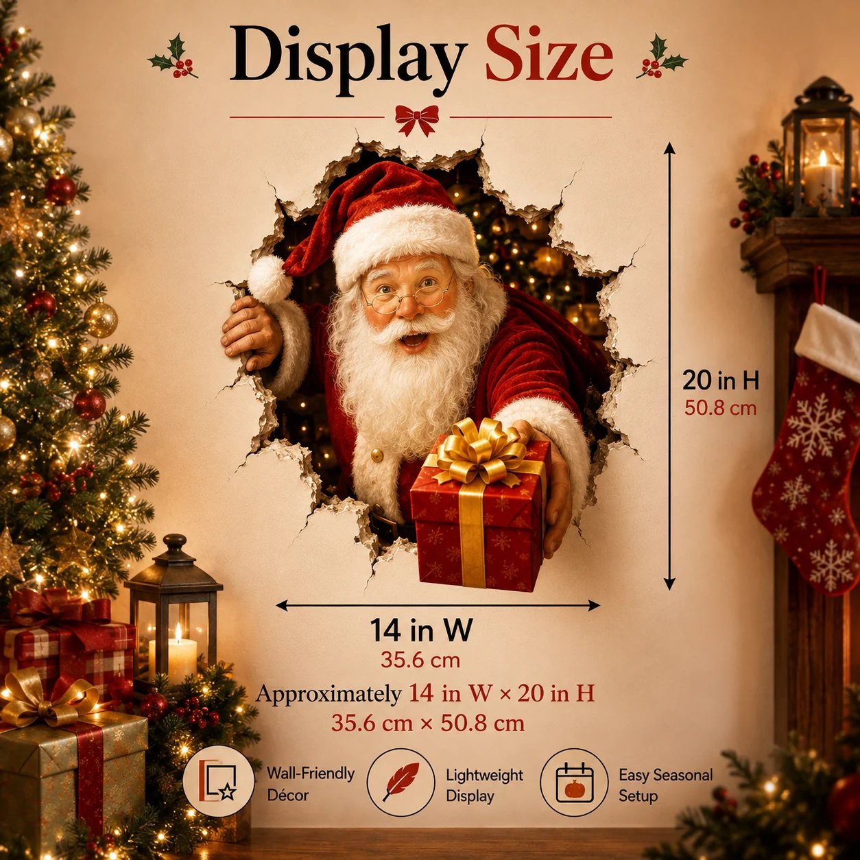 Christmas Break-Through Wall Decal – 8 Designs further view
