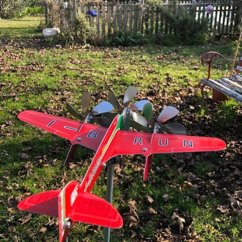 Airplane wind spinner aircraft pinwheel for garden SM 79 image 6