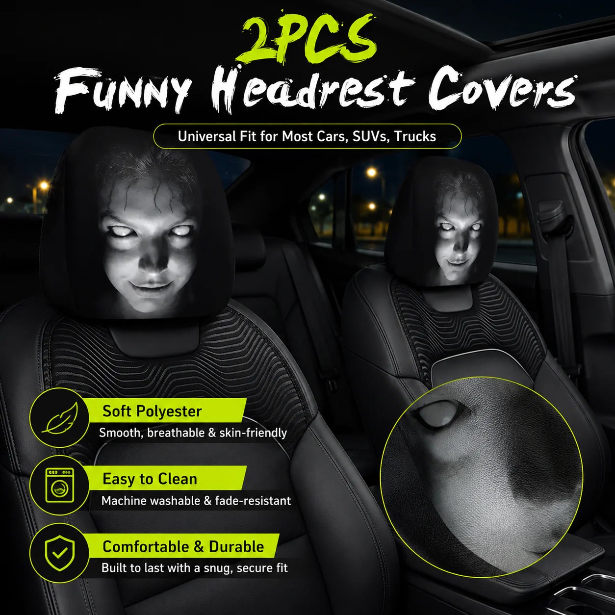 Easy to install headrest covers
