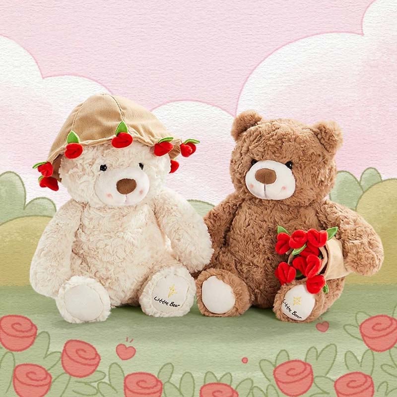 🌹Perfect Gift for Her🌹Cute Teddy Bear Plush Toy with Red Rose