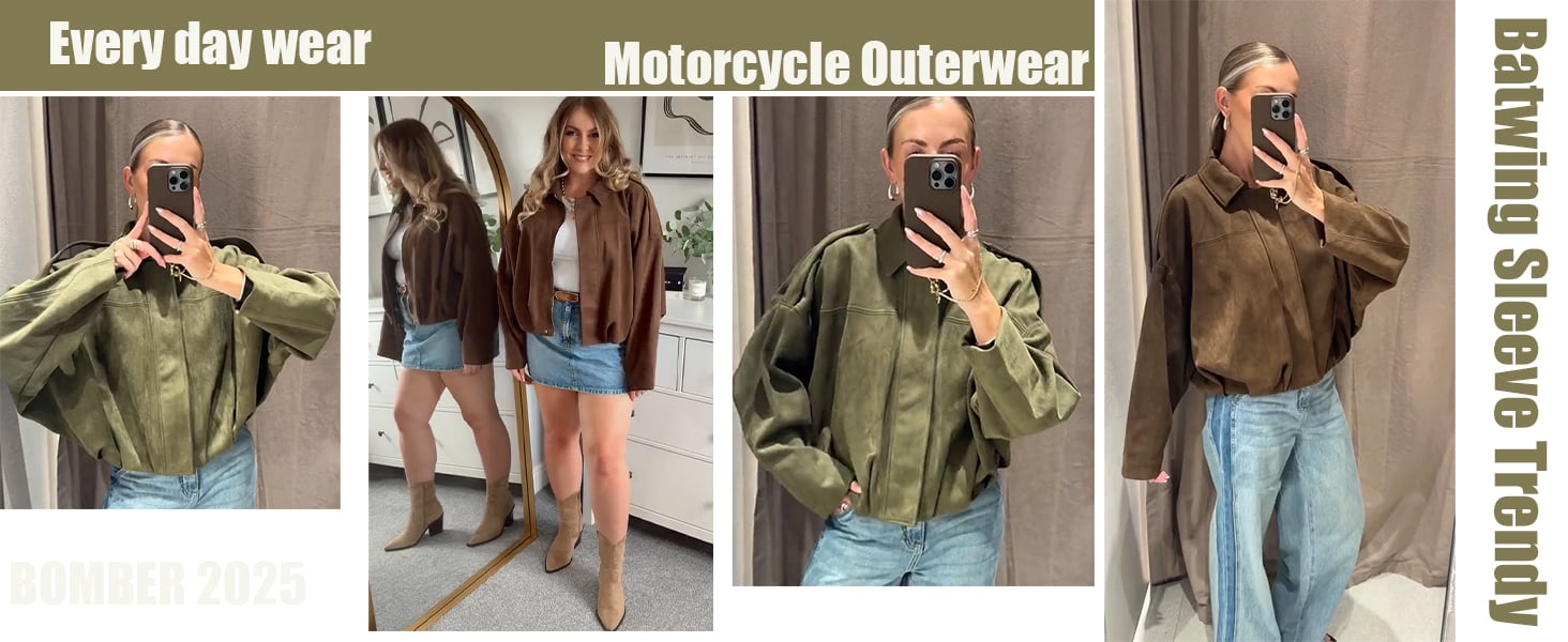 Faux Suede Bomber Jacket
