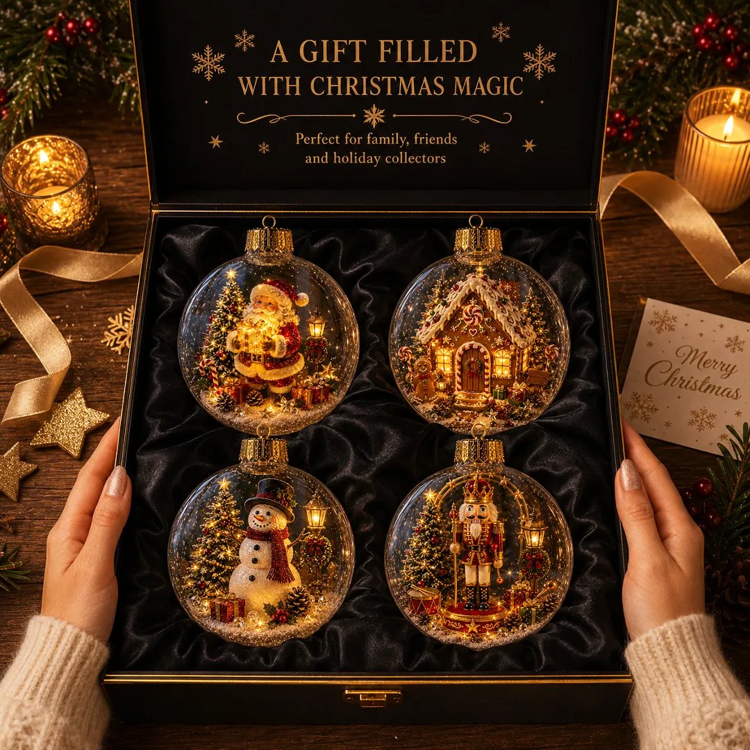 Christmas ornament miniature scene detail
