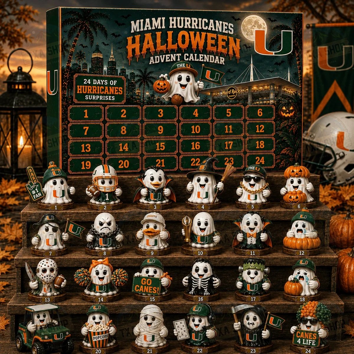 Miami Hurricanes Halloween 2026 Advent Calendar - Front View