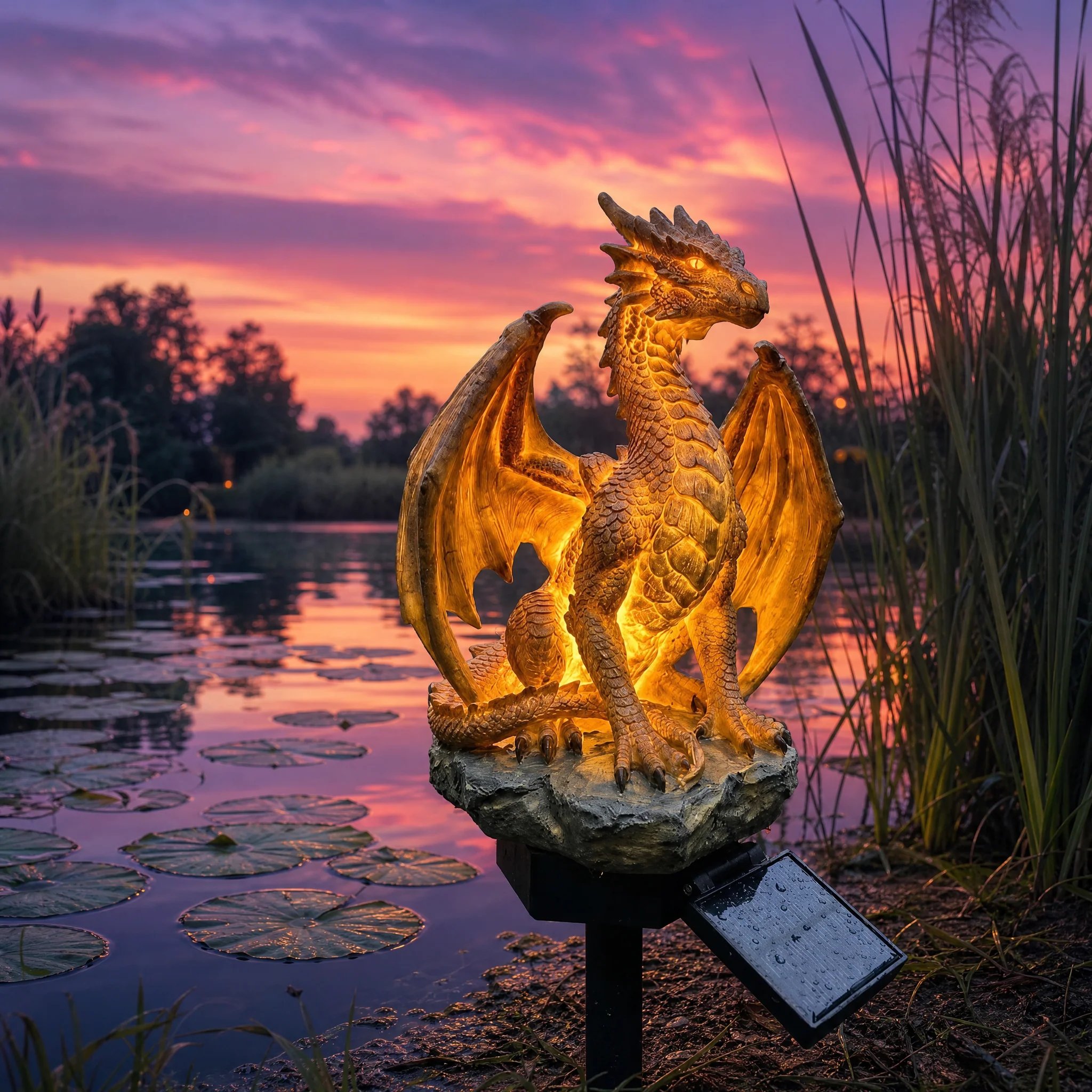 Detailed dragon garden statue