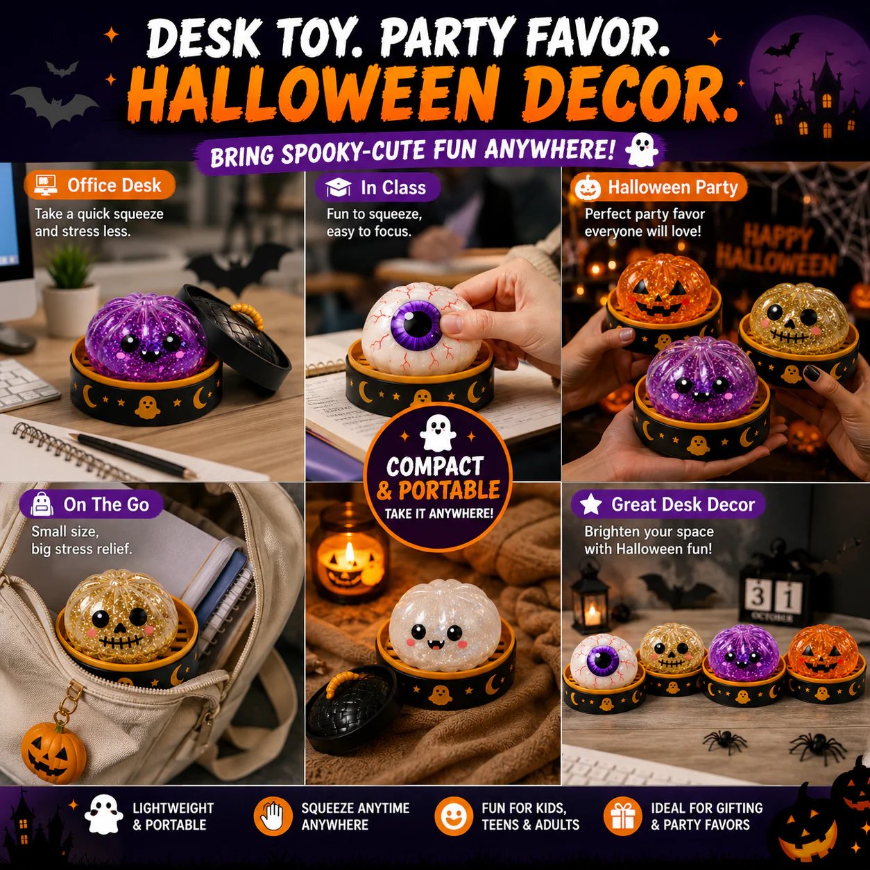 Halloween Squishy Desk Toy Party Favor