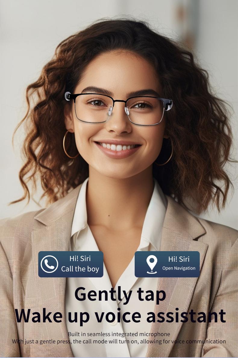 Product Introduction of Bluetooth audio smart glasses with photochromic lenses that darken in sunlight, metal frame, surround sound and microphone 22