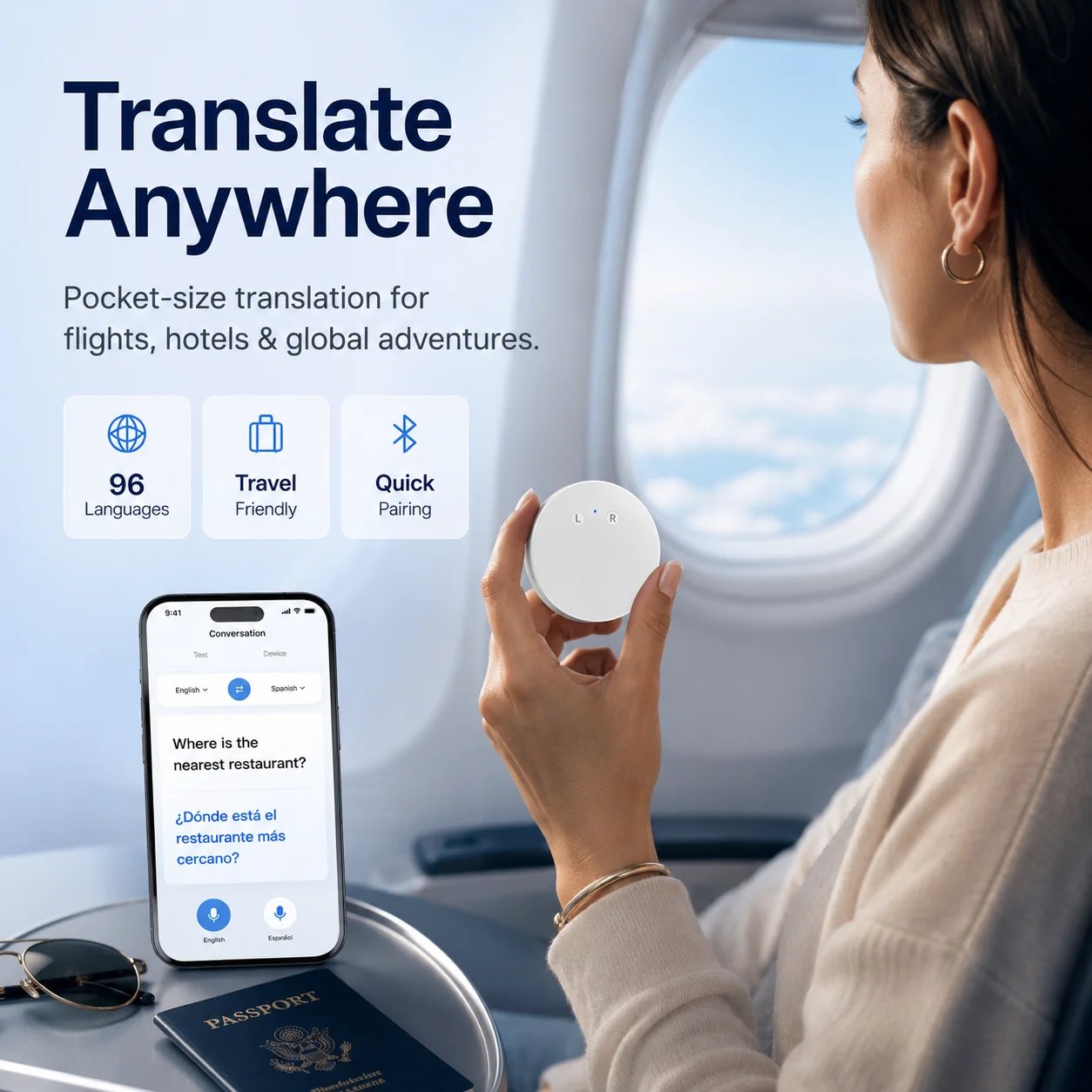Traveler using AI translator