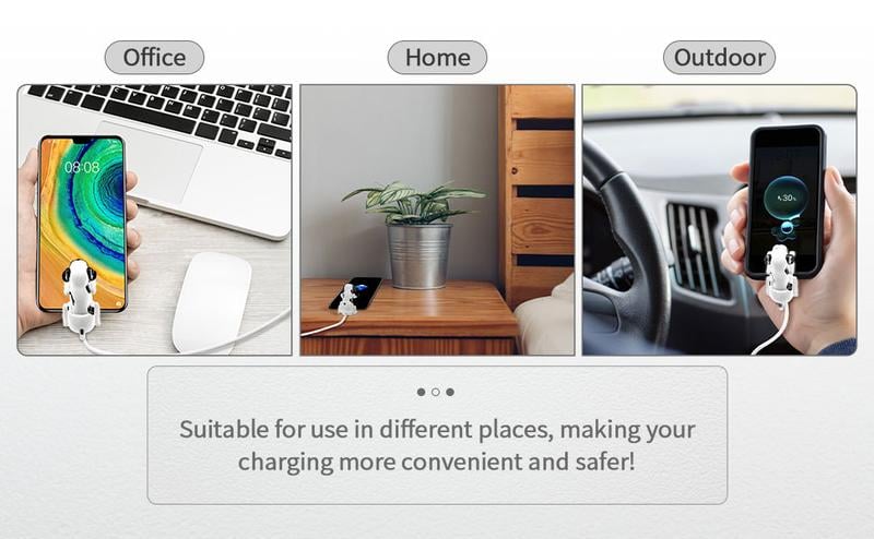 Christmas Gift Idea, Funny Dog Charging Cable for Smartphones, USB Data Transmission, Mini Graduation Season Gift, Compatible with Type-C/iPhone, Super Fast Charger, TPE Material, 1.2m Length, White/Orange