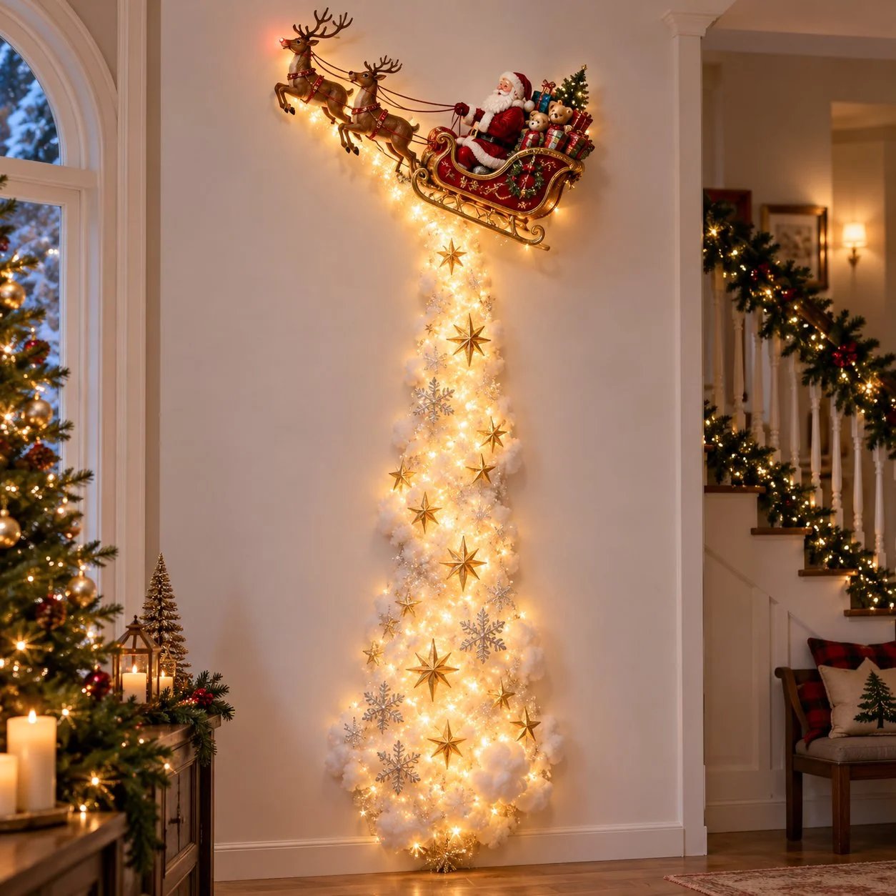 Snowy Christmas wall decoration details