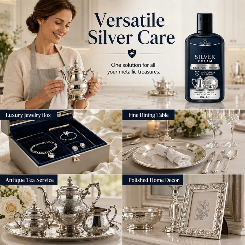Silver polishing cream for jewelry flatware and home decor
