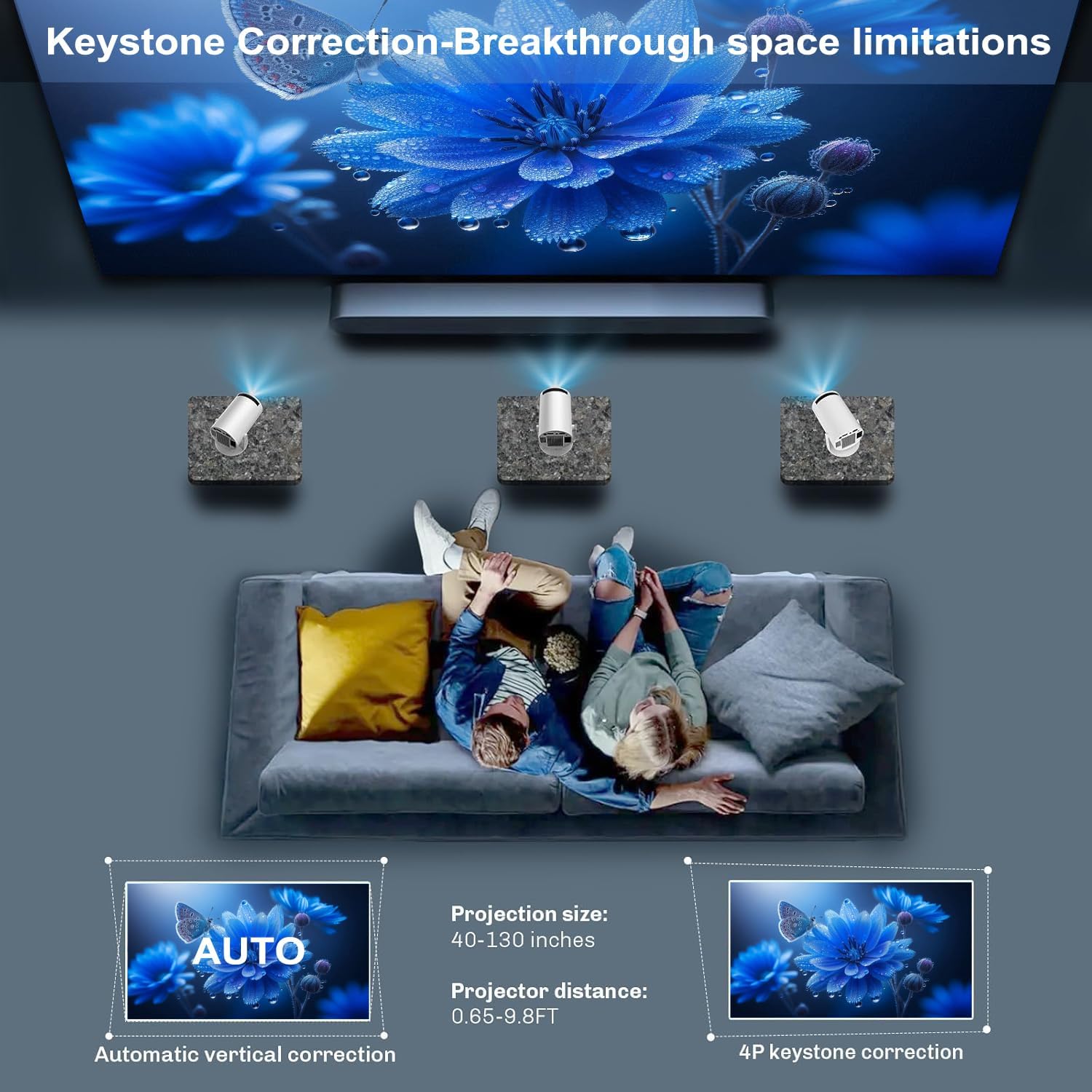 🎥✨Portable 2.4G/5G Wifi Smart Projector – 4K Home Cinema & Game 1080P HD Projector