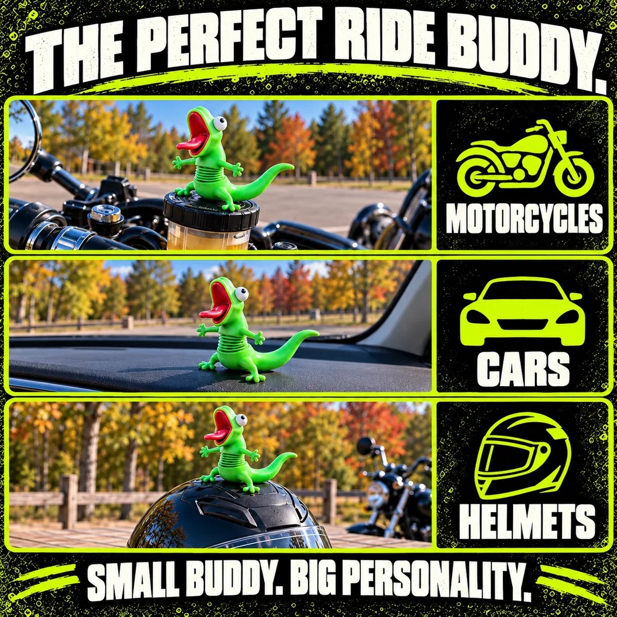 Character decoration shown with different ride setups
