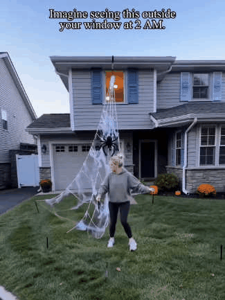 Glowing spider web LED Halloween lights