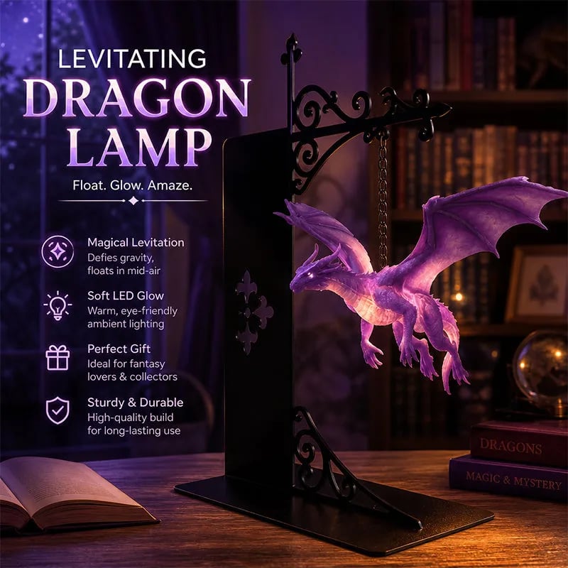 Dragon bookshelf lamp fantasy LED night light decor