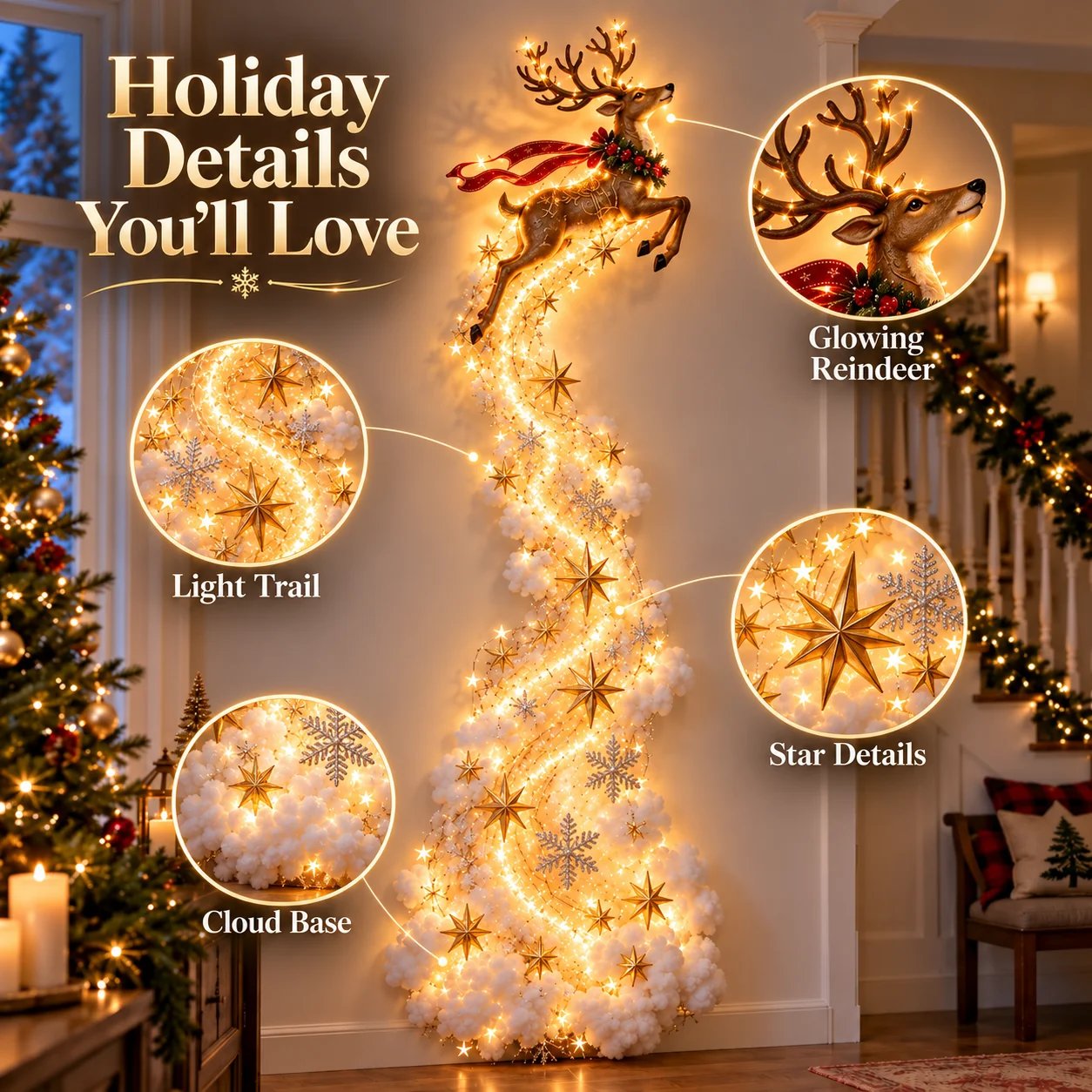 Christmas snowman wall decoration detail
