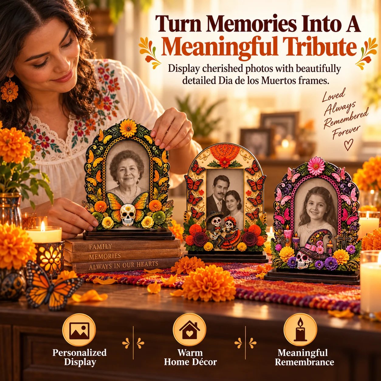 Memorial frame personalized with family photo