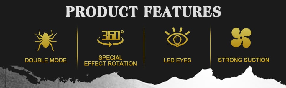 Remote control spider has dule mode, 360 degree rotation, led eyes and strong suction.