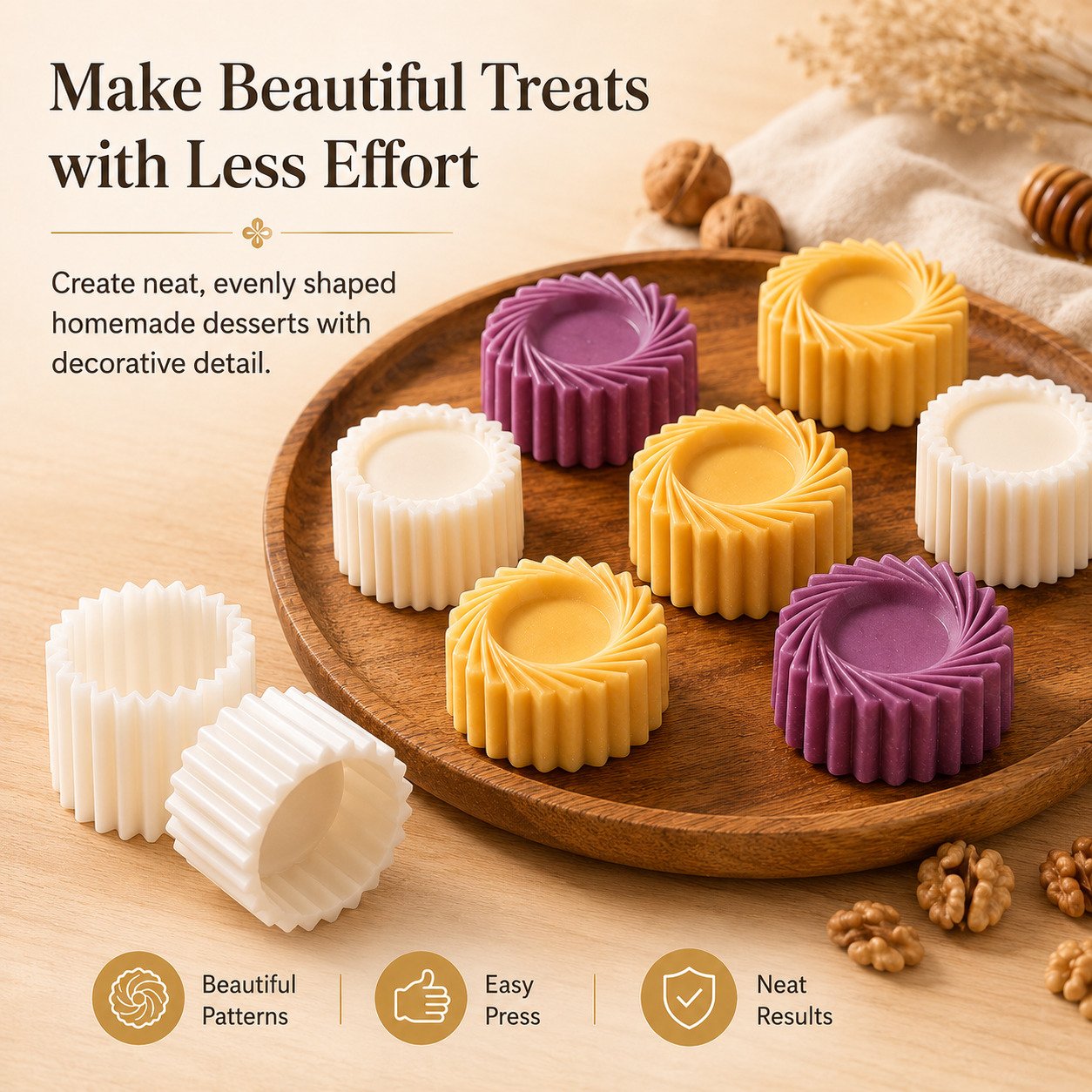 Easy press pastry mold making decorative homemade treats