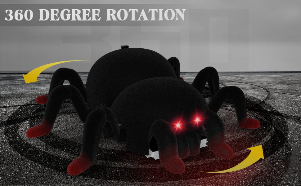 Walking spider toy can do 360 degrees rotation go forward & backward, turn left & right.