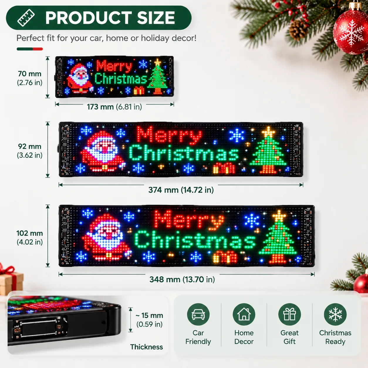 Christmas LED car window display product specifications