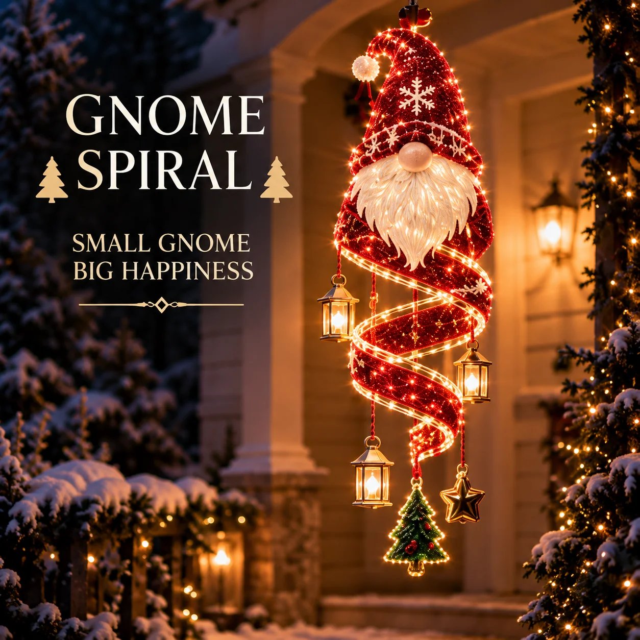 Gnome Spiral Christmas porch decoration