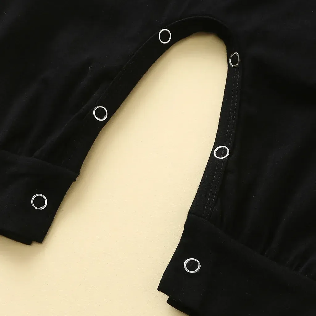 Close-up of romper popper closures