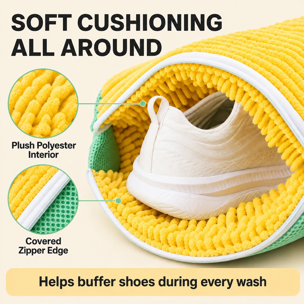 Soft 360-degree polyester microfiber interior
