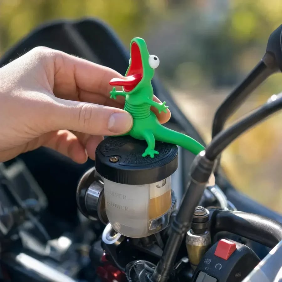 Decoration photographed with a motorcycle