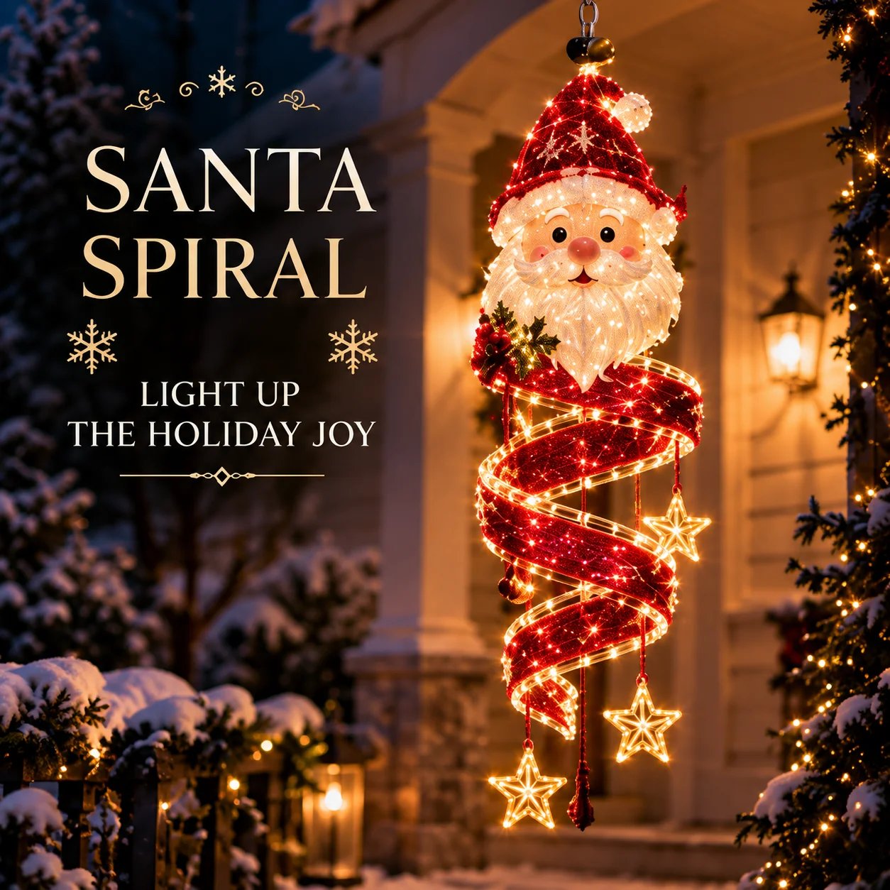 Santa Spiral Christmas hanging light