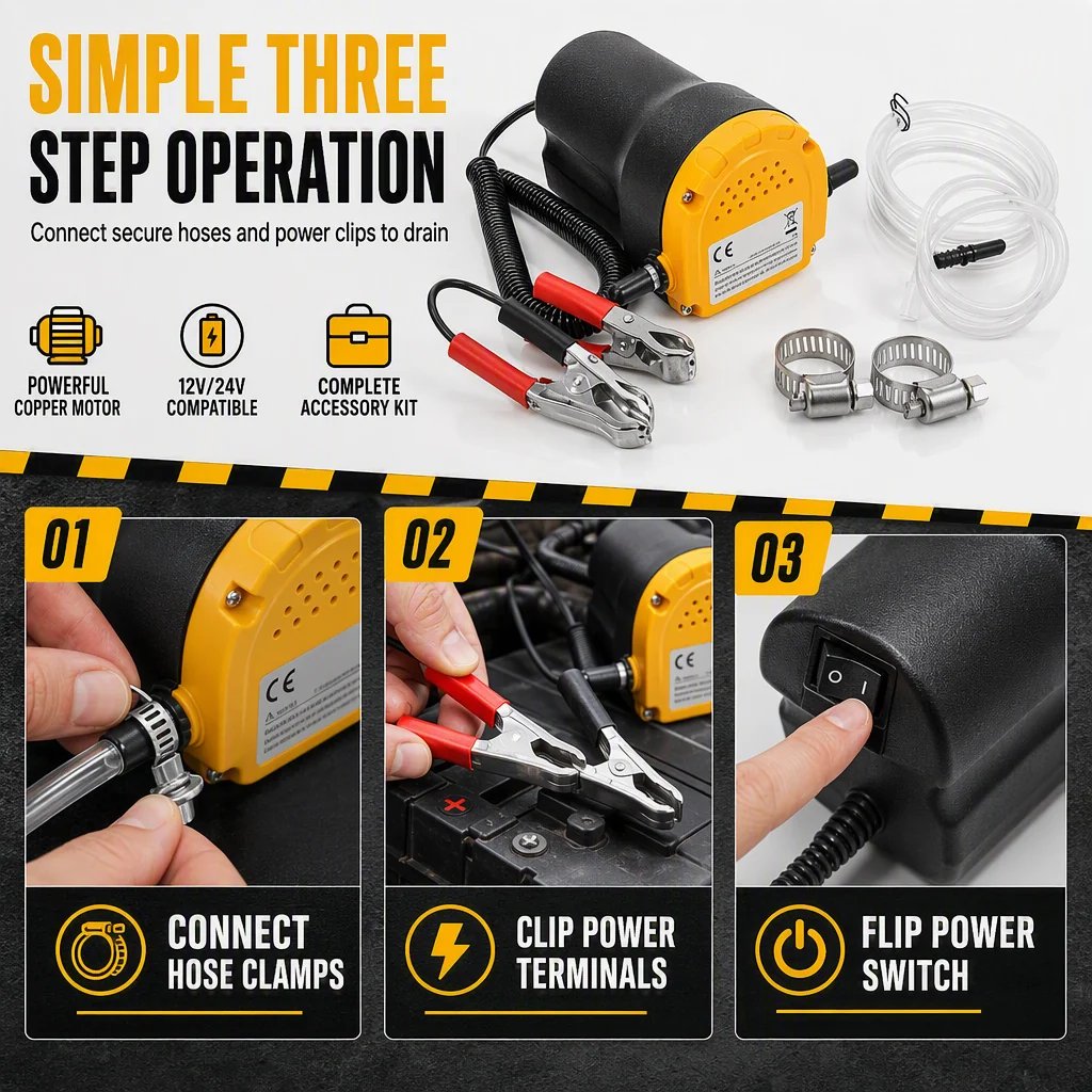 Three step electric fluid transfer pump operation