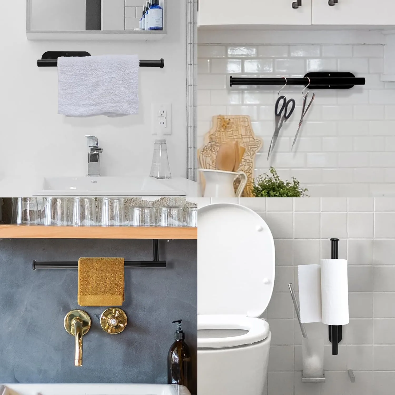 Matte black paper towel holder detail