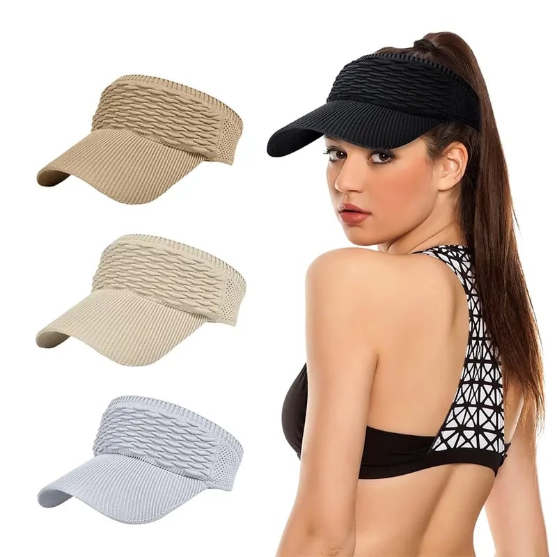 Women's High Ponytail Sun Visor Hat Multi-Color Pack