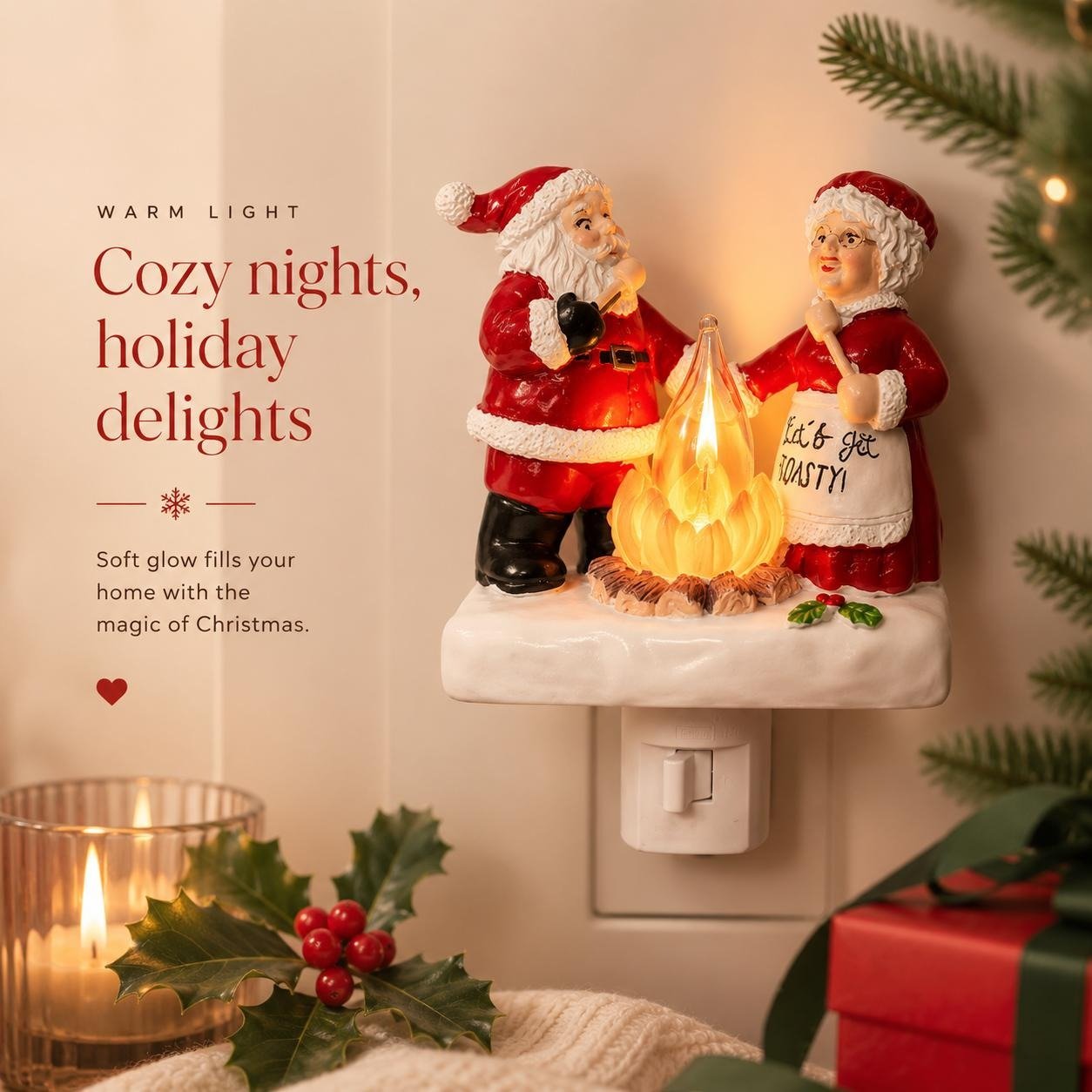 Santa Claus decorative night light displayed for Christmas