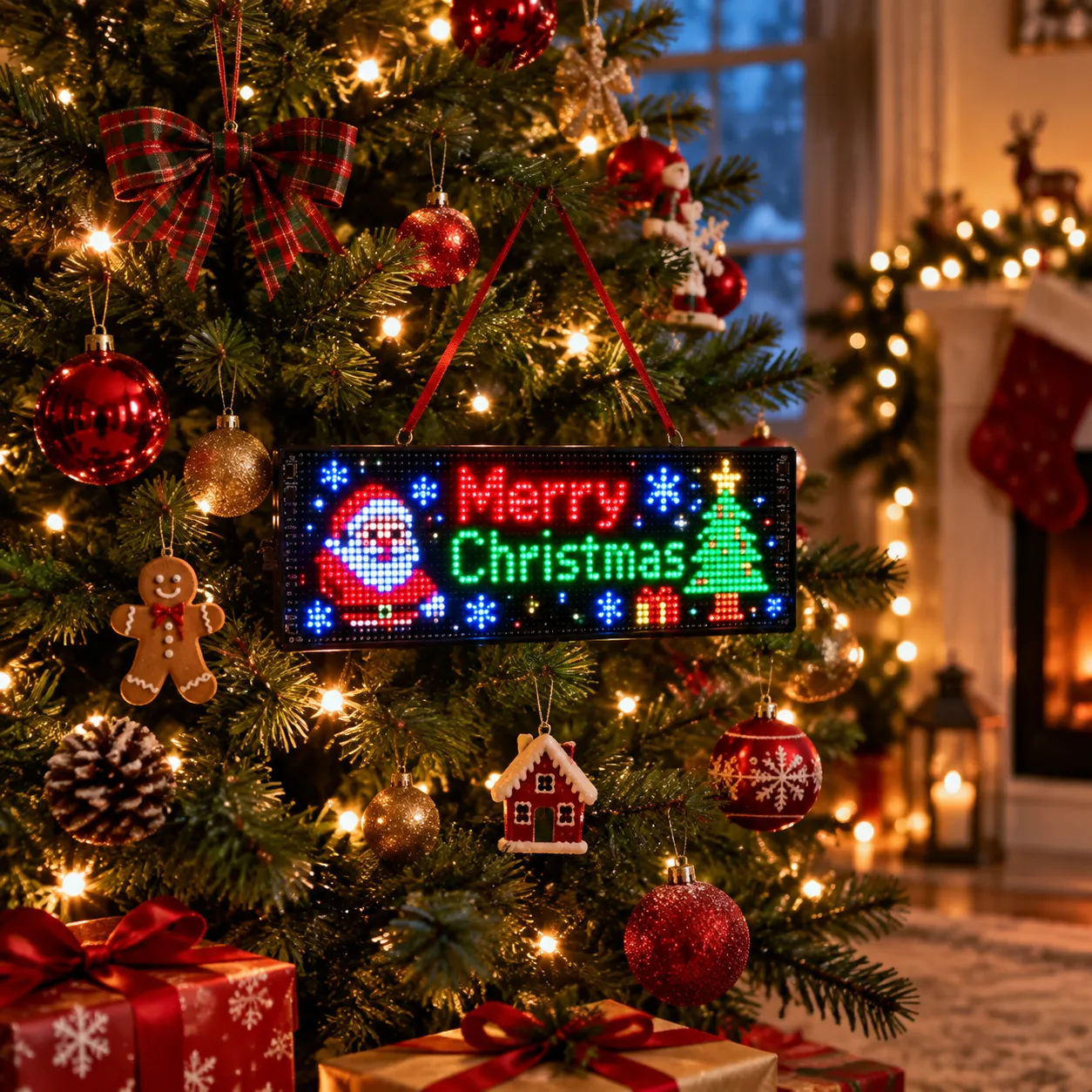 Christmas car LED display decoration for holiday season