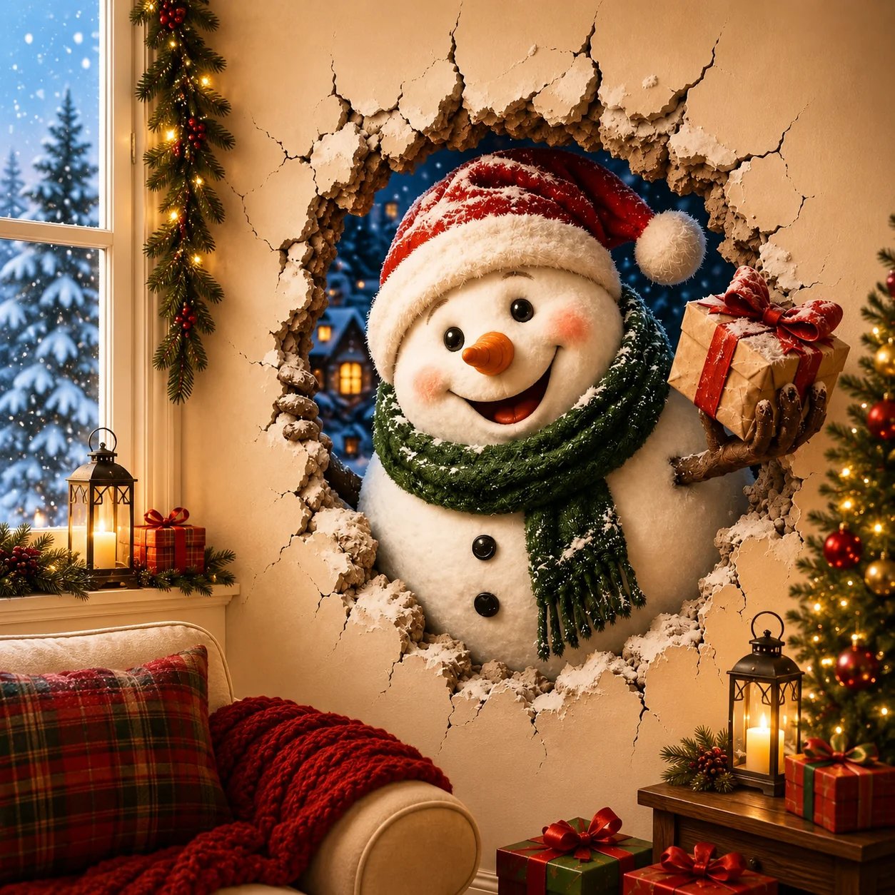 Christmas Break-Through Wall Decal – 8 Designs options