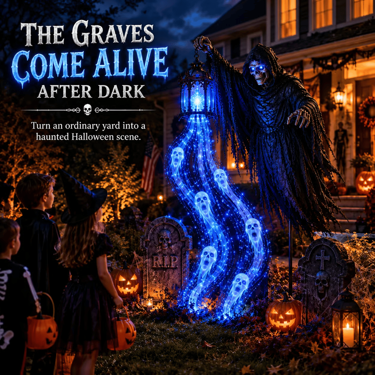 Soul Harvester Reaper solar Halloween yard decoration