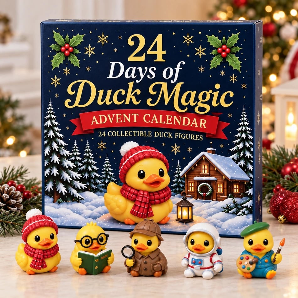 Duck Magic Christmas countdown calendar with festive character illustrations