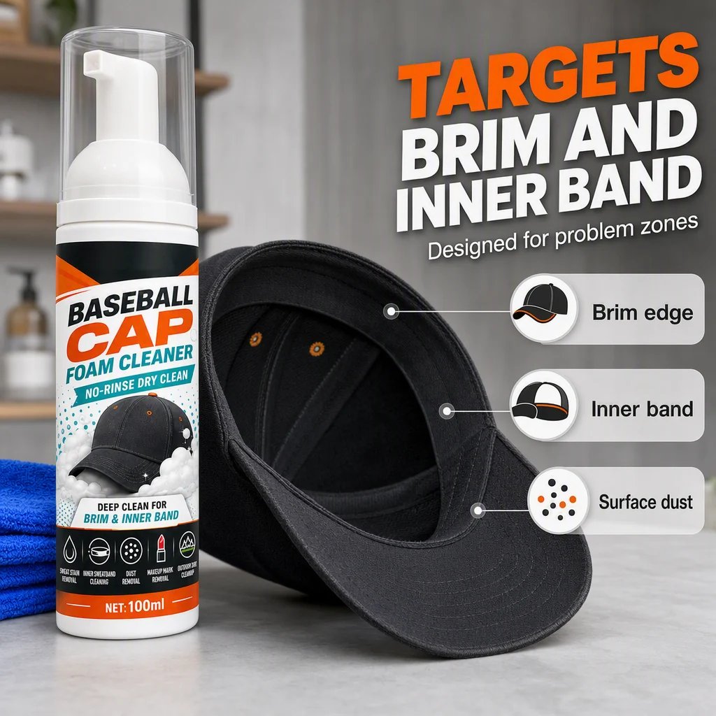 Cap brim and sweatband cleaner